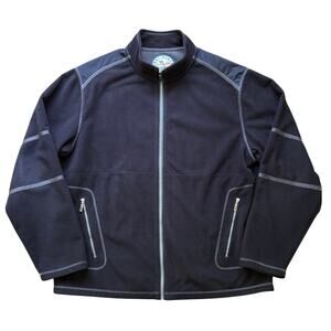 Tommy Bahama Men’s Full Zip Fleece Lined Black Gray Jacket Size Large Marlin